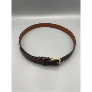 Y2K Roundtree & Yorke Belt Glove Leather Lined Solid Brass 32" Women Brow EUC